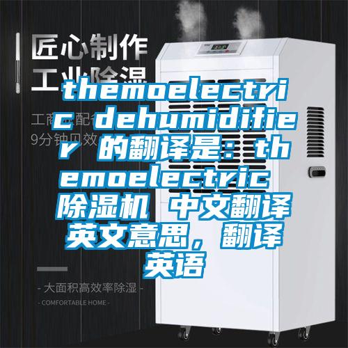 themoelectric dehumidifier 的翻譯是：themoelectric 除濕機 中文翻譯英文意思，翻譯英語
