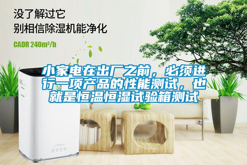 小家電在出廠之前,必須進行一項產品的性能測試,也就是恒溫恒濕試驗箱測試